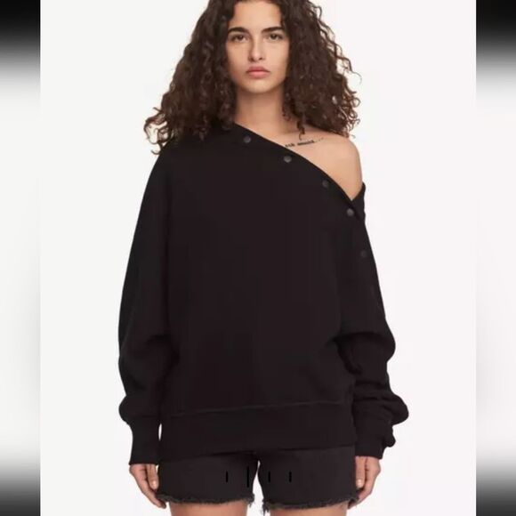 Rag & Bone Kate Modular Pullover Japanese Cotton Terry Button Snap Sweater XXS - Picture 1 of 10